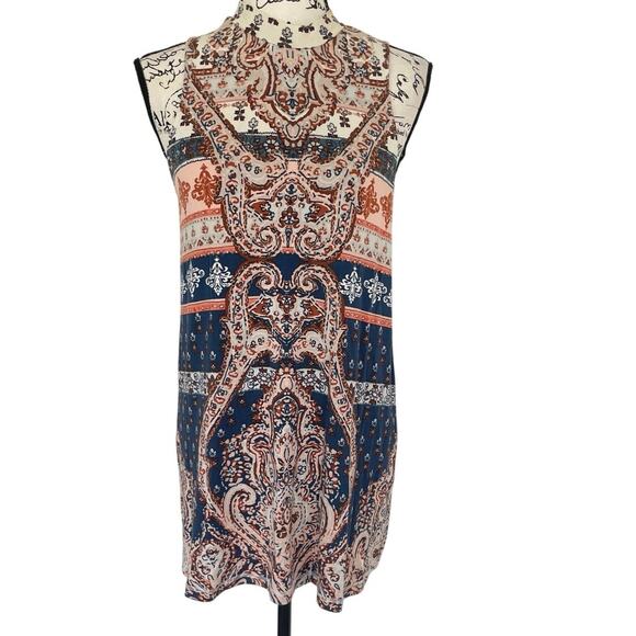 O’Neill Mini Dress Lennon Sleeveless paisley Sz S Boho cottage core - Picture 13 of 14